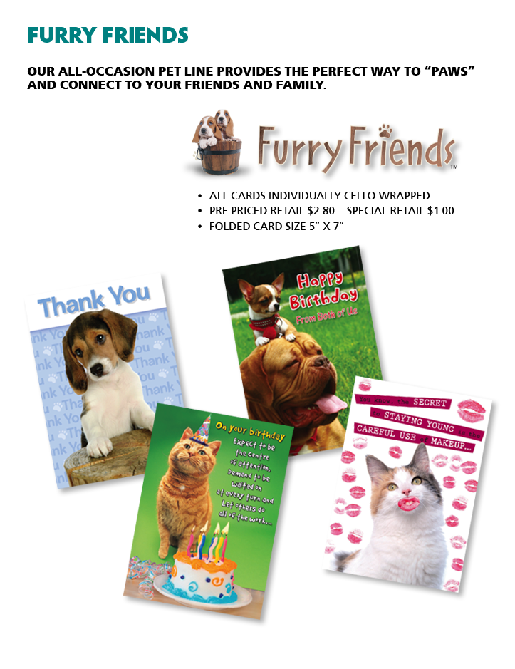 Furry Friends Wholesale Greeting Cards